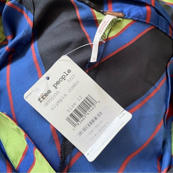 FREE PEOPLE Olympia Combo Multicolor Polyester Rio Maxi Skirt NWT Size 12 - Picture 8 of 12